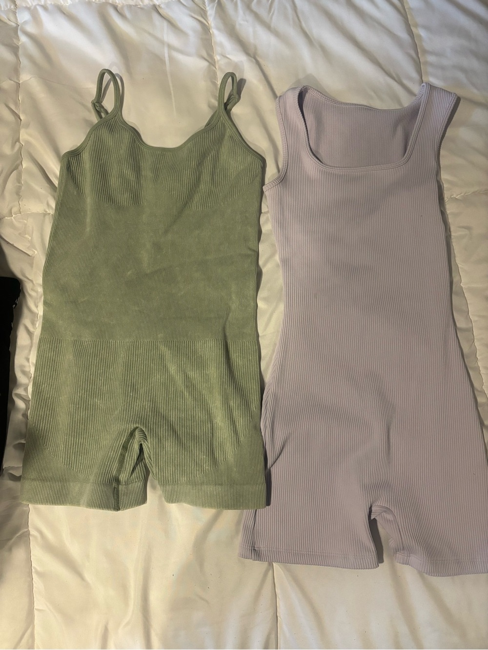 Ribbed bodysuit  Romper - Green and purple